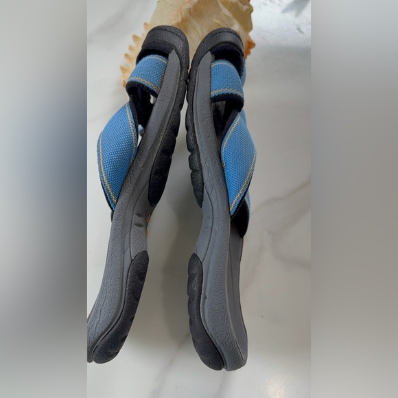 Keen Women’s Black and Light Blue Cross-Strap Sandals - Picture 5 of 10